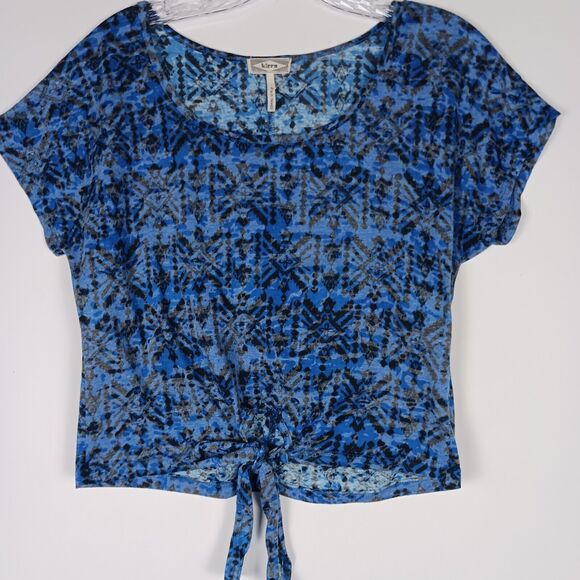 Kirra Womens Crop Tie Up Front Blue Size Small Boho Festival - Picture 3 of 7